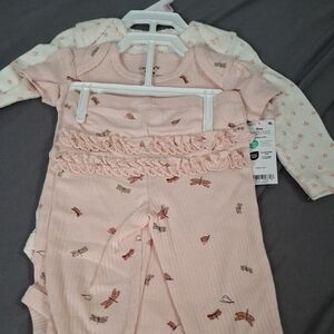Carter's Peach Dragonfly Baby Outfit Set